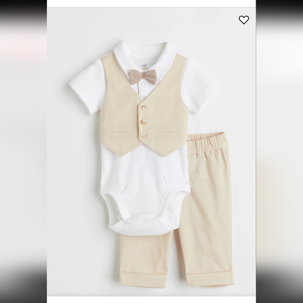 H&M Vest Bowtie Formal Summer Outfit Cotton 3 Months
